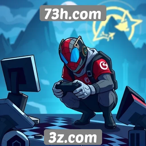 Visão geral do site 73h com foco em jogos online